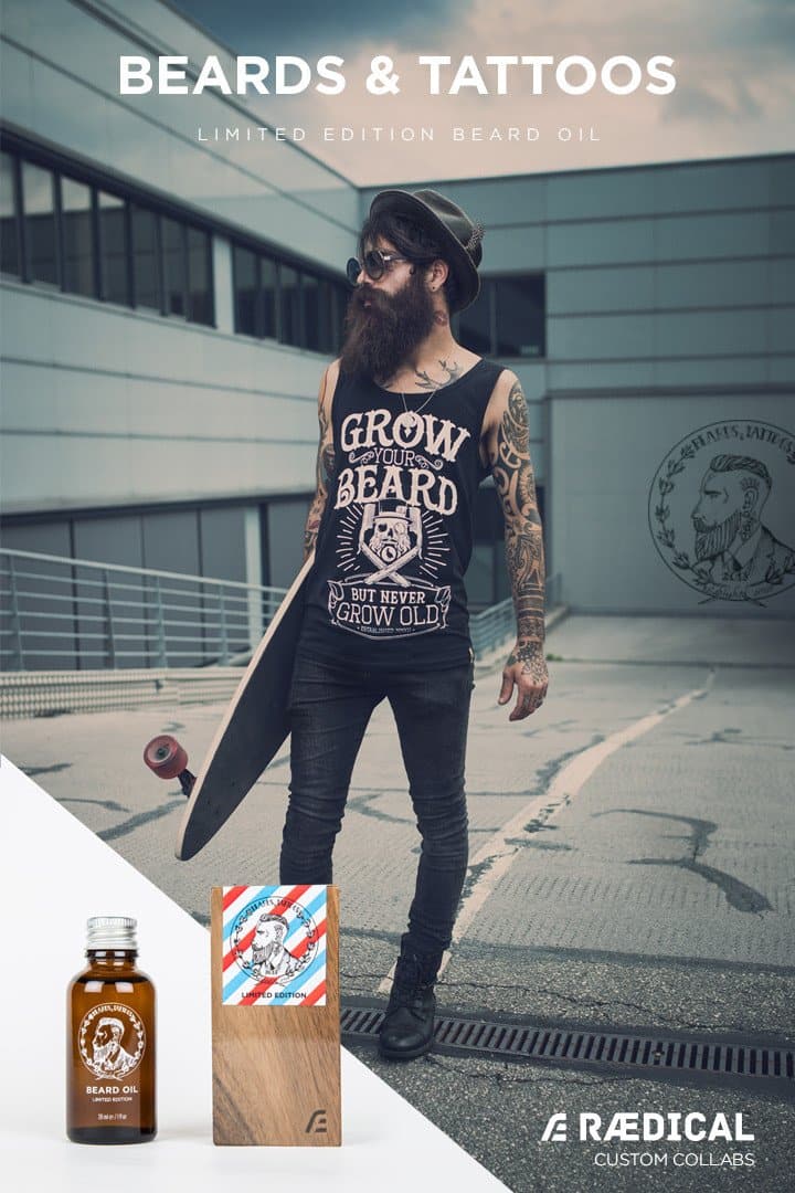Beards & Tattoos beard oil - Rӕdical Raedical 